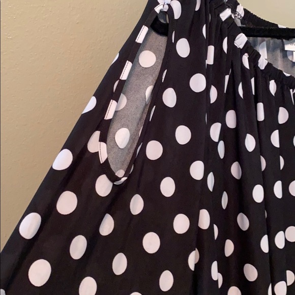 Polka Dot Cold Shoulder Top from Avenue - Picture 2 of 6